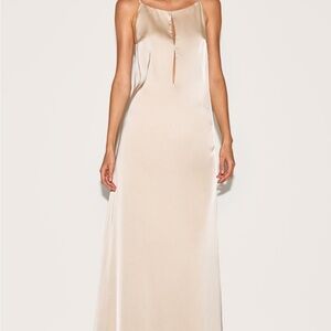 Elegant Cream Satin Gown